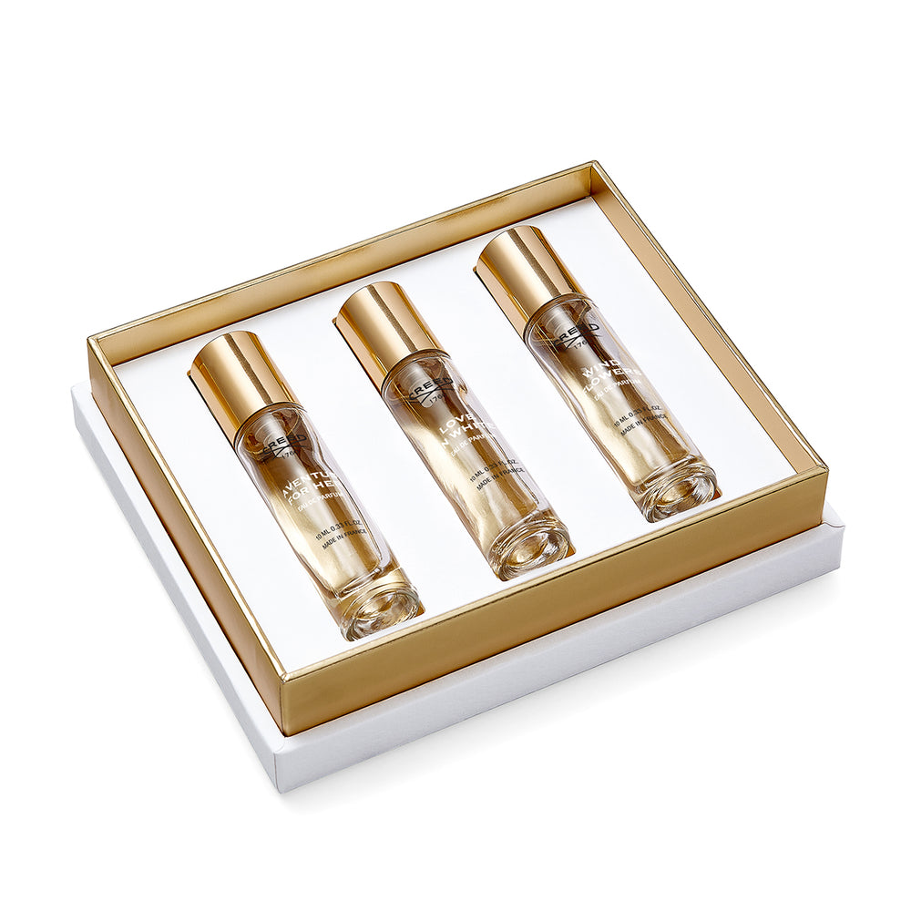 women's 3x10ml holiday gift set open at an angle