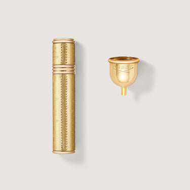 Atomizador Dorado de 10ml en Piel Saffiano Complementario - Oro/Oro