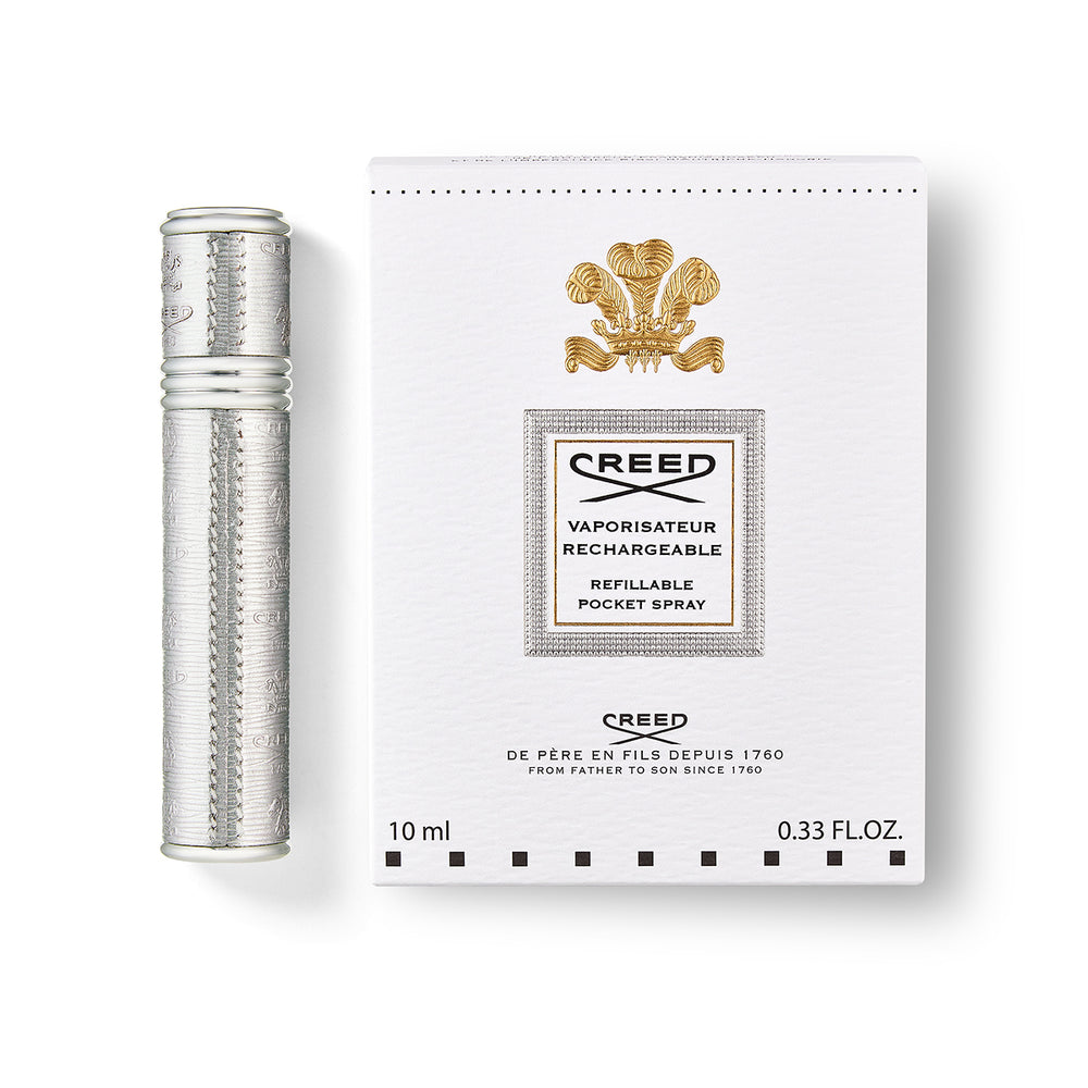 10ml silver atomizer with silver trim and box