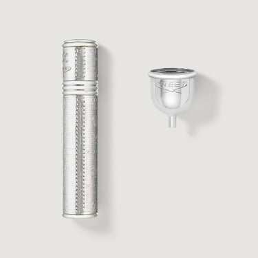 Atomizador Plateado de 10ml en Piel Saffiano Complementario - Plata/Plata